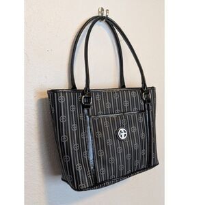 Giani Bernini Black AOP Zipper Closure Shoulder Bag Classic Minimalist VGUC